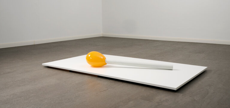 "Daily Dreamer",2025, colored glas, card board varnished, version yellow